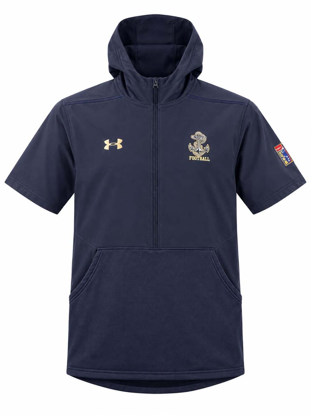Under Armour Navy Midshipmen Football Mens Size M Short Sleeve Hoodie